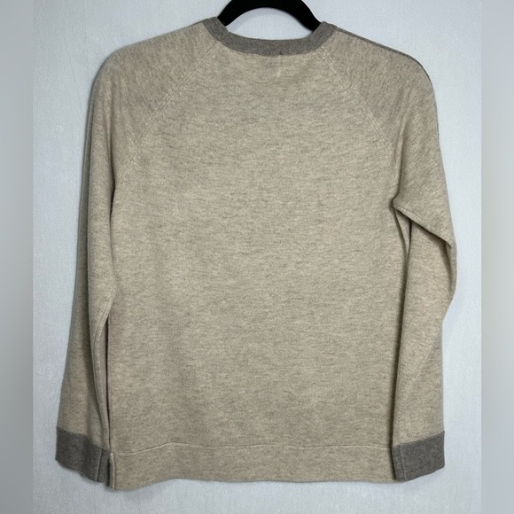 Madeleine Thompson neutral sweater crew neck with arm detail strip - small - Picture 4 of 5